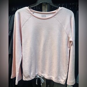 Girls NWT Harper Canyon Light Pink Top Ribbon Drawstring Cute Bell Sleeves 10-12